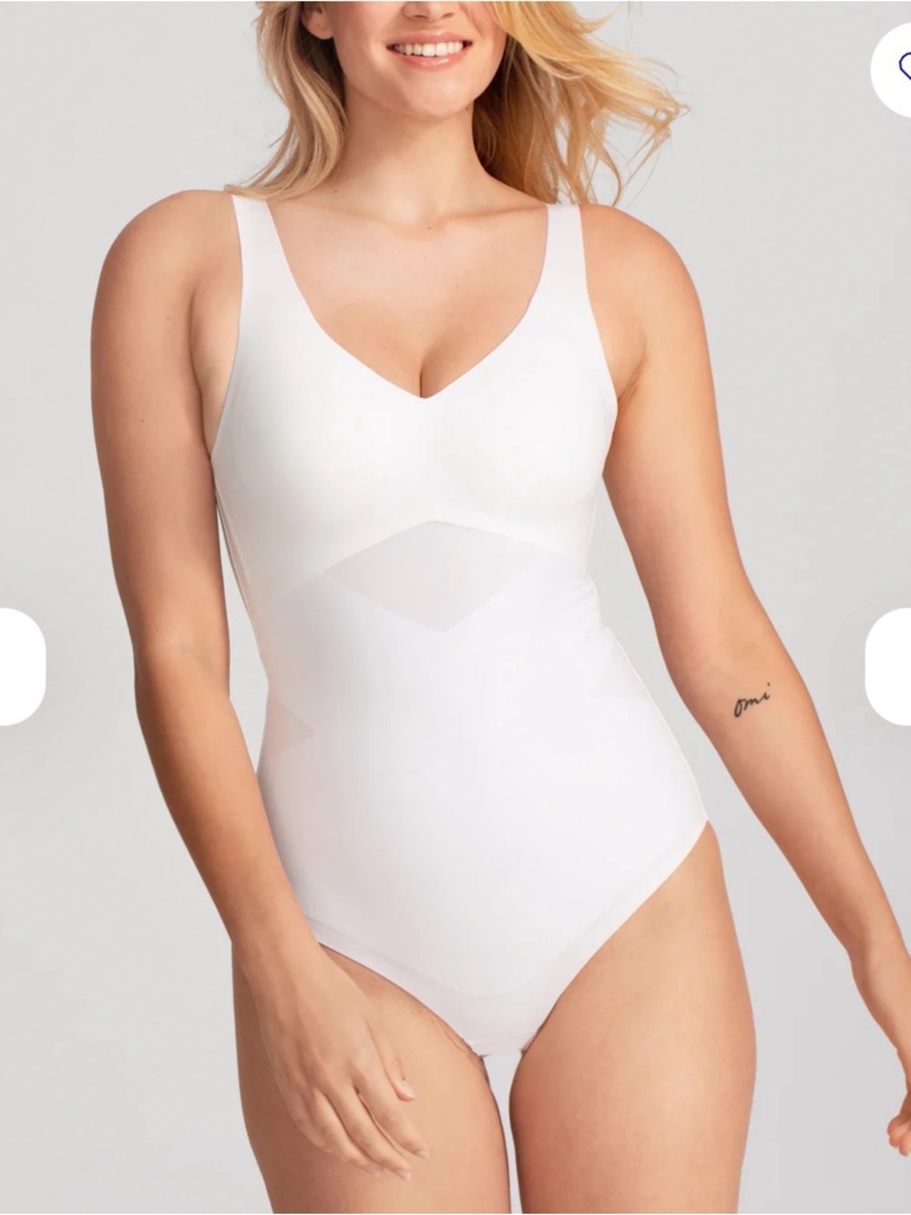 Honeylove White V-Neck Seamless Shaping Bodysuit